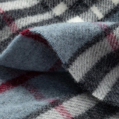 Merino Throw Blanket - Blue Plaid