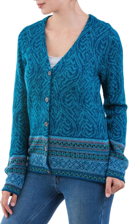 Alpaca Button-Up Sweater – Traditional Style