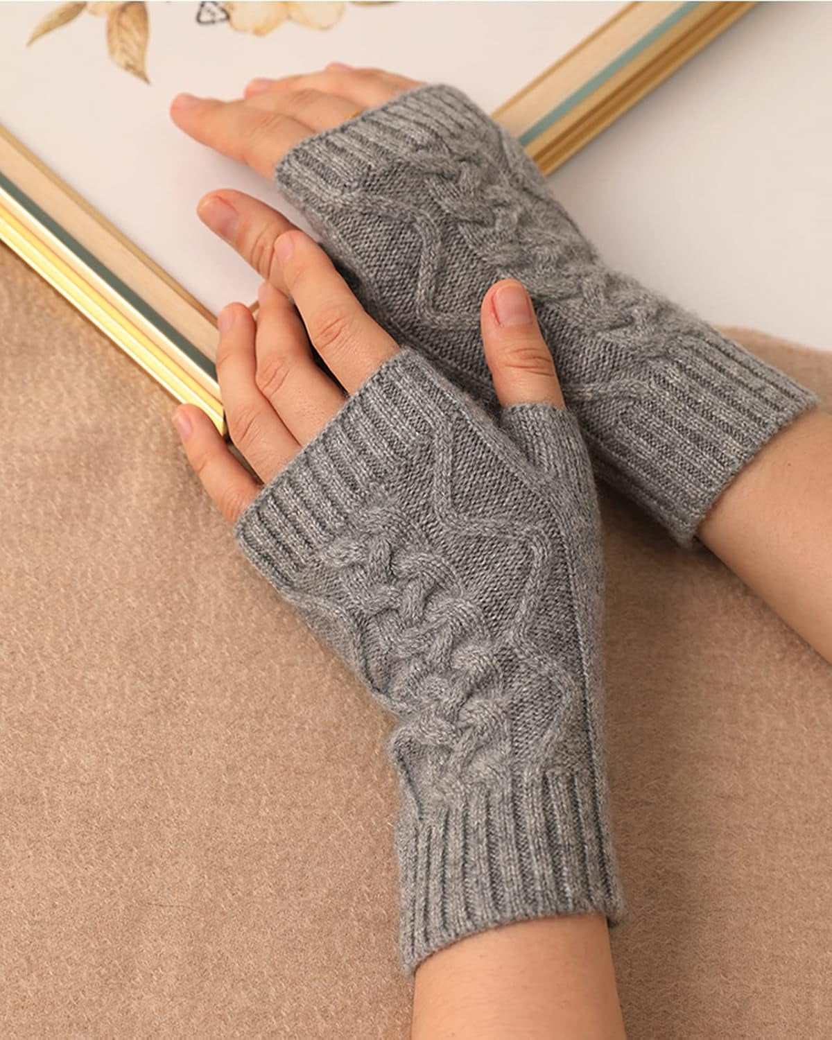 Cashmere Fingerless Gloves – Warm & Soft