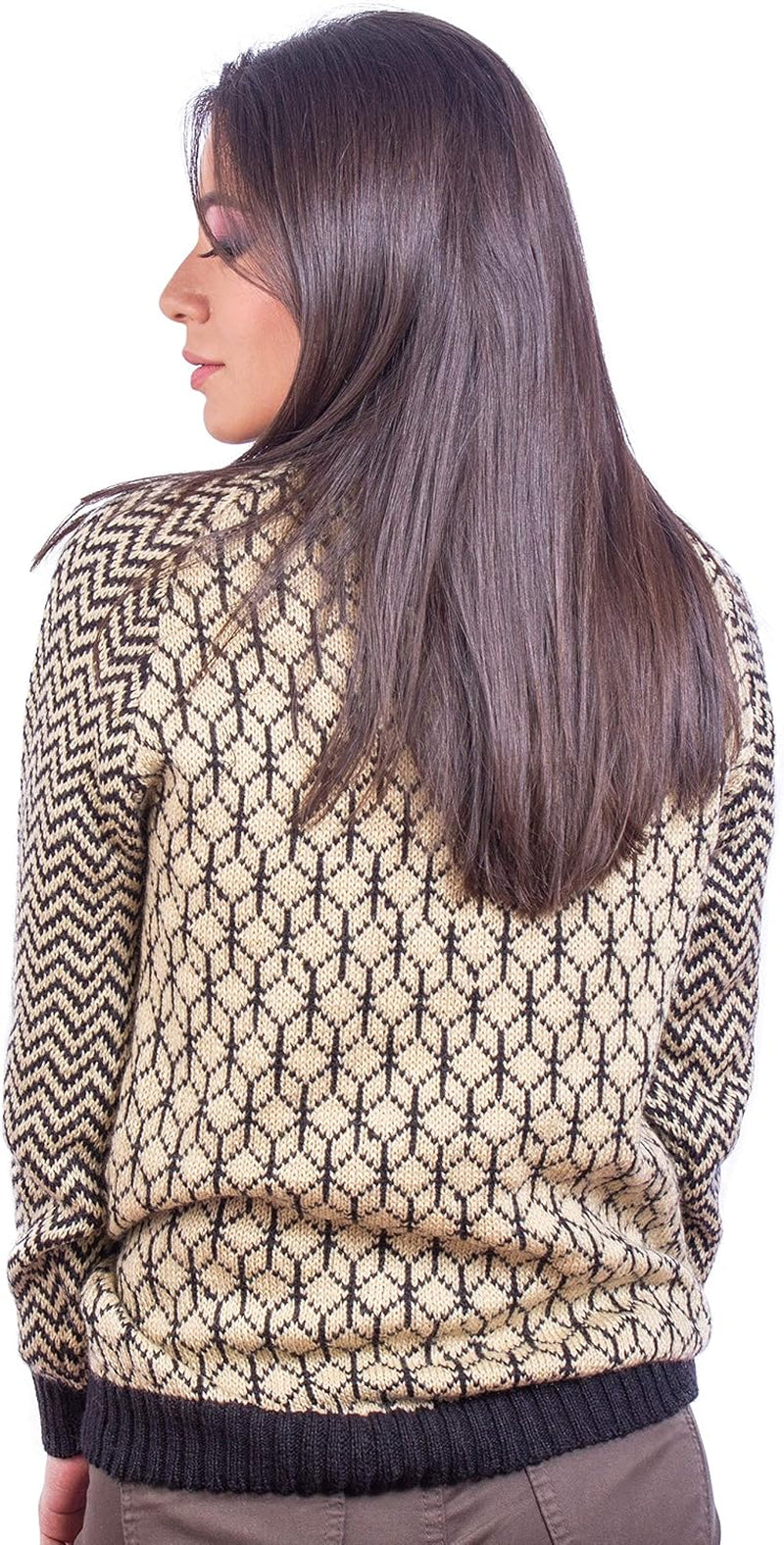 Alpaca Sweater – Black & Beige 