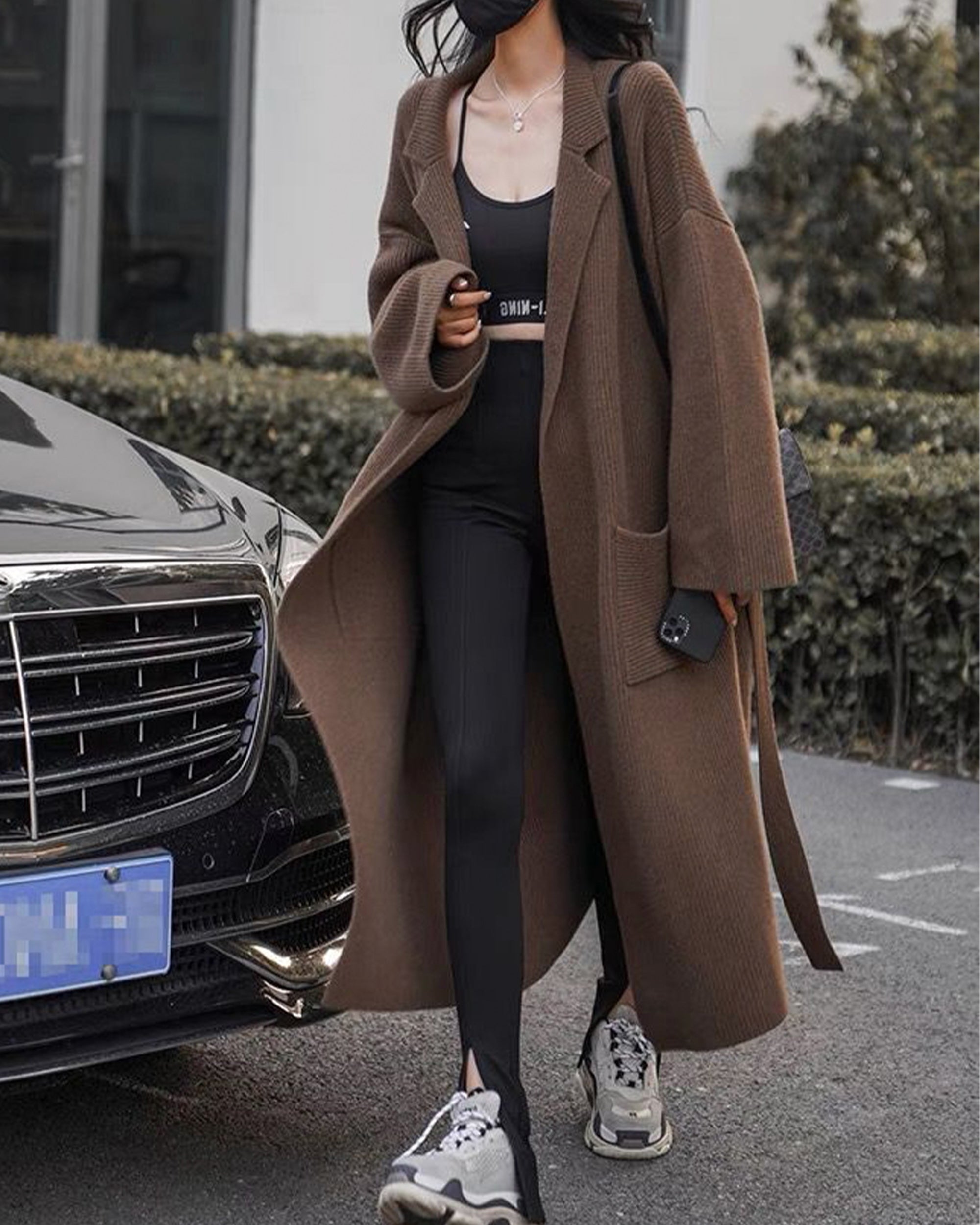 Alpaca Coffee Wool Sweater, Coffee Knit Sweater, Hand Knitted Friendly Slim Coat, Leisure Cozy Sweater, Boho Women Sweater - Alpaca House