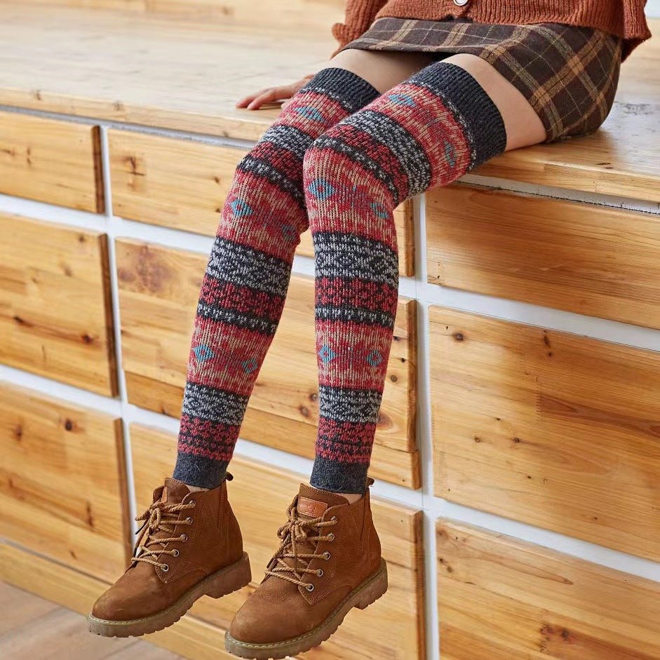 Autumn And Winter Angora Wool Knee Socks Women - Alpaca House