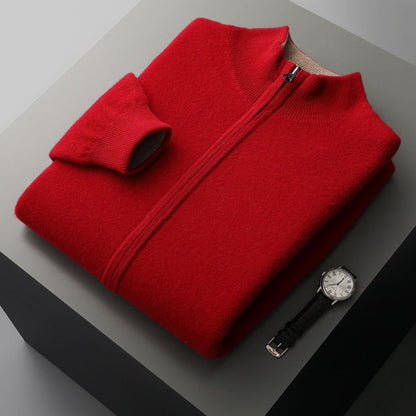 Autumn And Winter Double - sided Thickened Zipper Wool Cardigan - Alpaca House