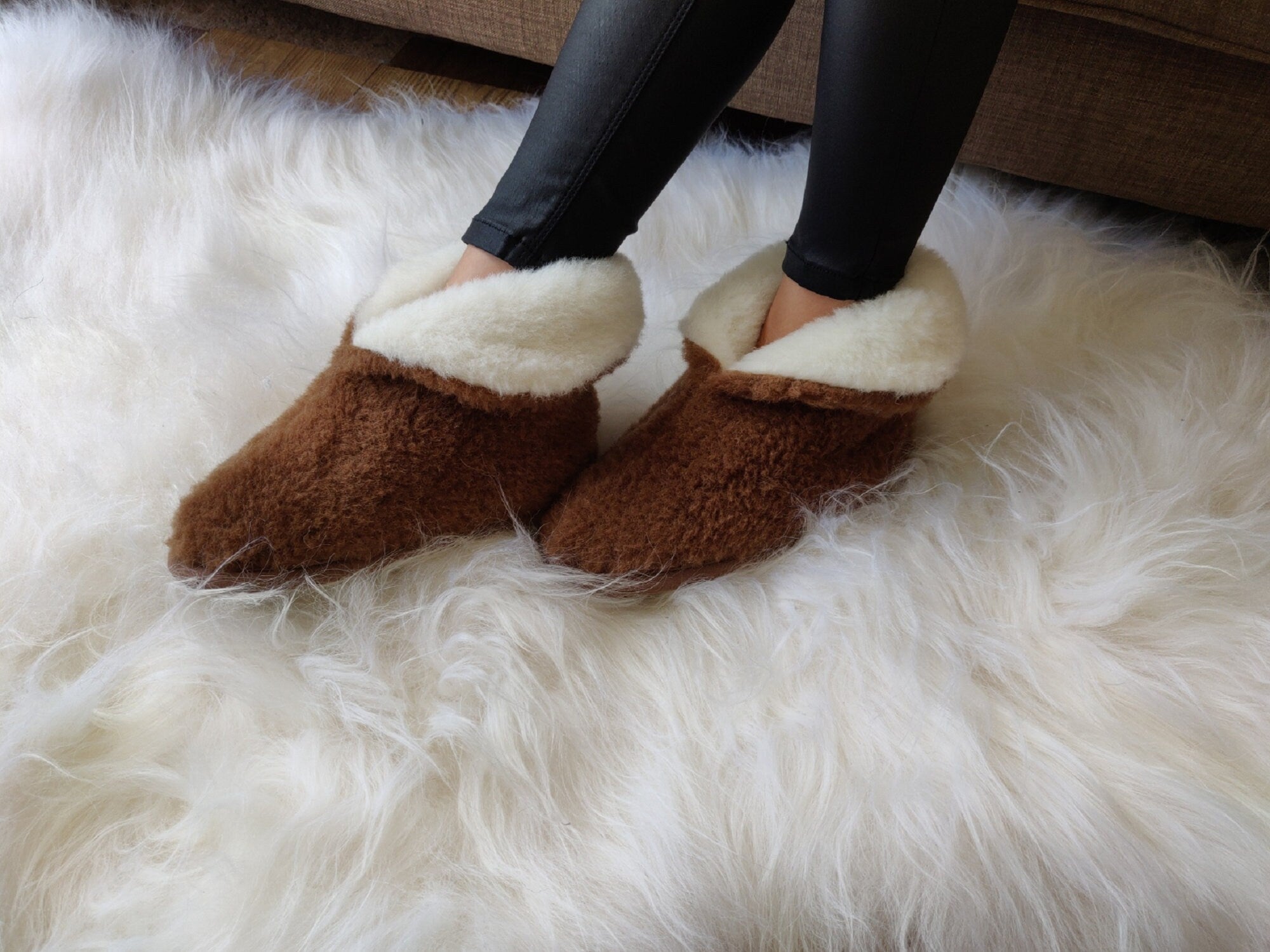 Alpaca Wool Slippers – Soft Warm