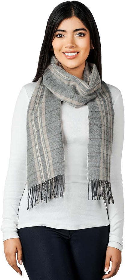 Plaid Alpaca Scarf – Classic Flannel Wrap