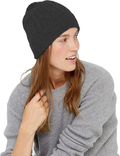Pure Cashmere Hat – Cuffed Beanie 