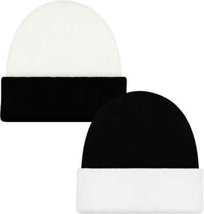 Alpaca Knit Hat – Black & Gray Winter Style