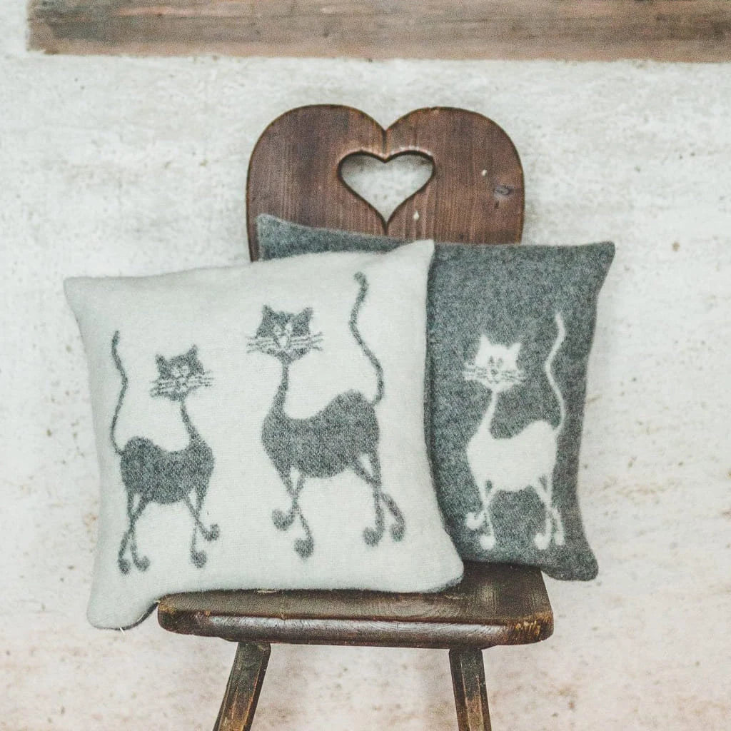 Merino Pillow Cover – Cat Design