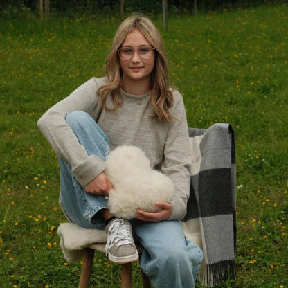 Alpaca Wool Cushion – Heart-Shaped 