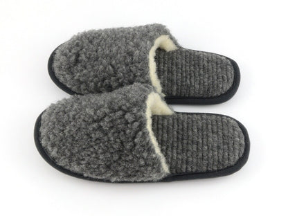 Merino Slip-On Slippers – Gray Merino Felt