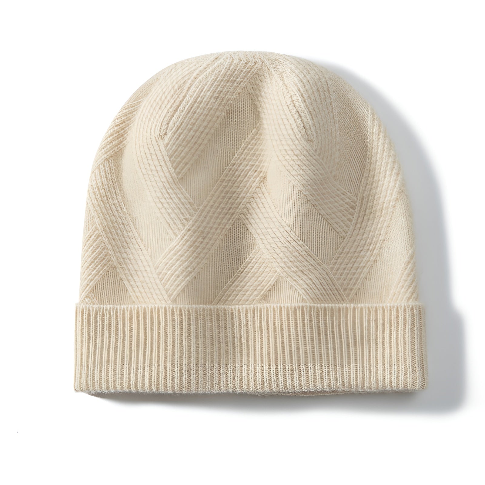 Cashmere Knitted Winter Hat Thickened Soft Warmth with Twisted - Flower Elegance - Alpaca House