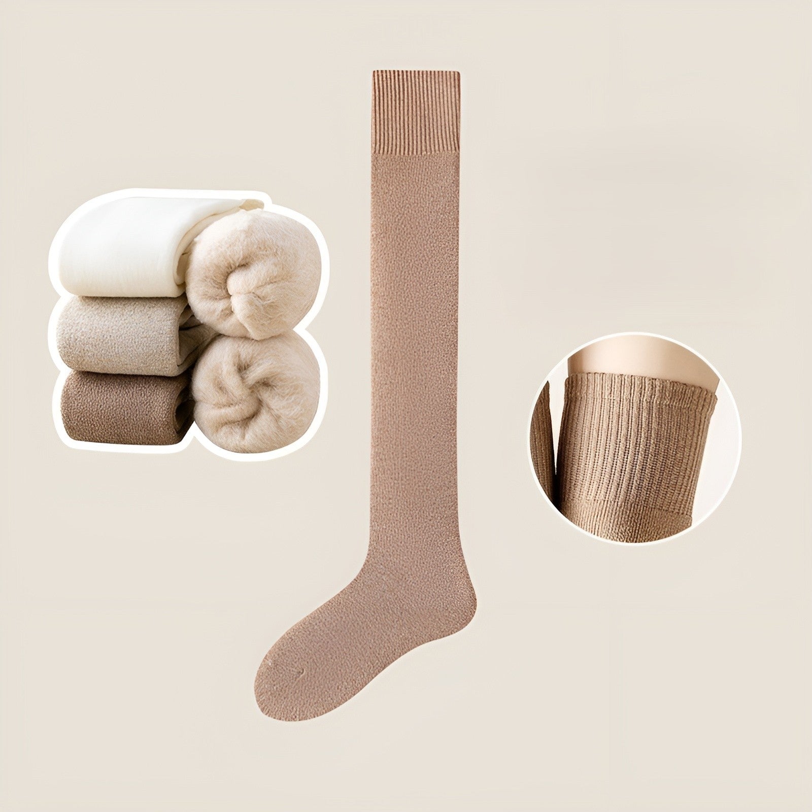 Cashmere Over - Knee Socks Thick Fleece Warmth with Elegant Long - Tube Comfort - Alpaca House