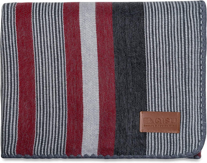 Alpaca Wool Blanket – Sea Foam Stripe