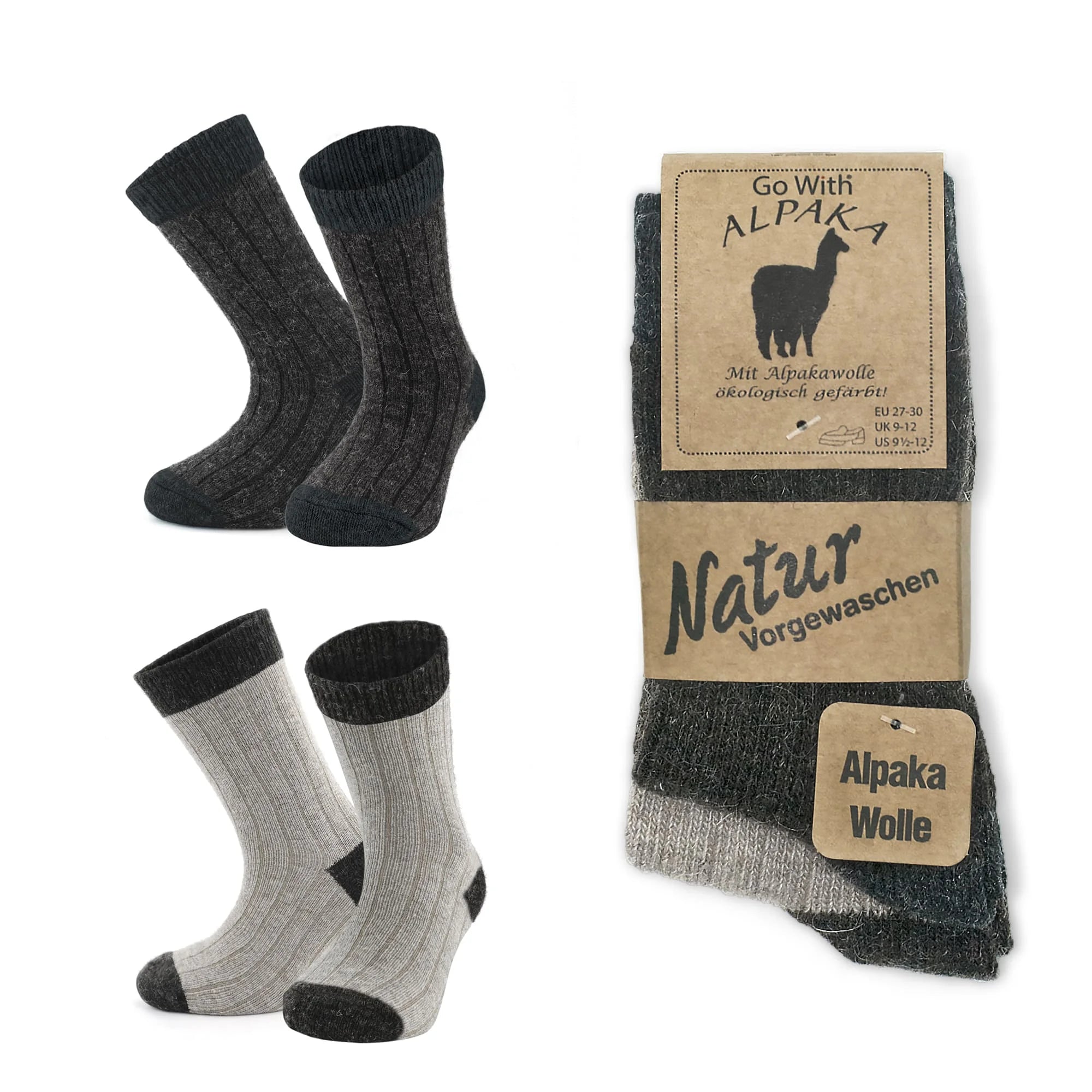 Alpaca Wool Socks for Kids | Brown Wool Socks for Toddlers