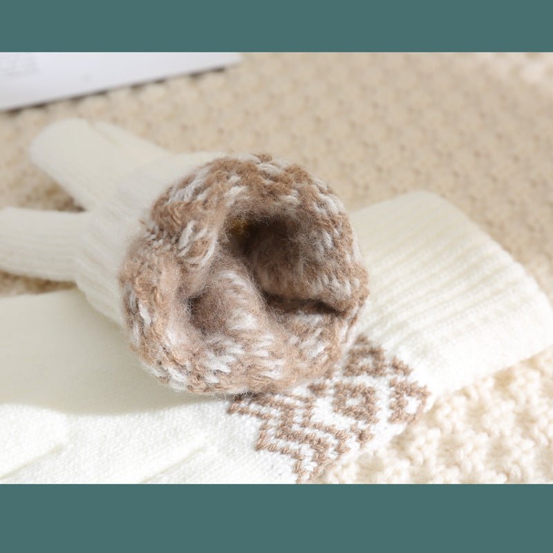 Cold Protection Thickened Jacquard Wool Gloves - Alpaca House