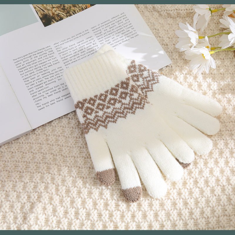 Cold Protection Thickened Jacquard Wool Gloves - Alpaca House