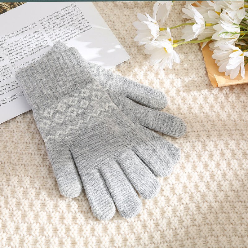 Cold Protection Thickened Jacquard Wool Gloves - Alpaca House