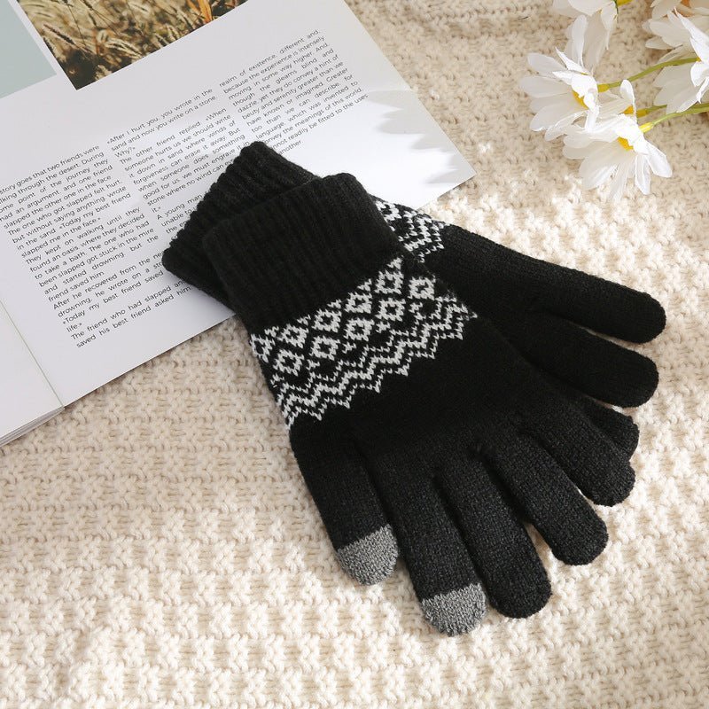 Cold Protection Thickened Jacquard Wool Gloves - Alpaca House