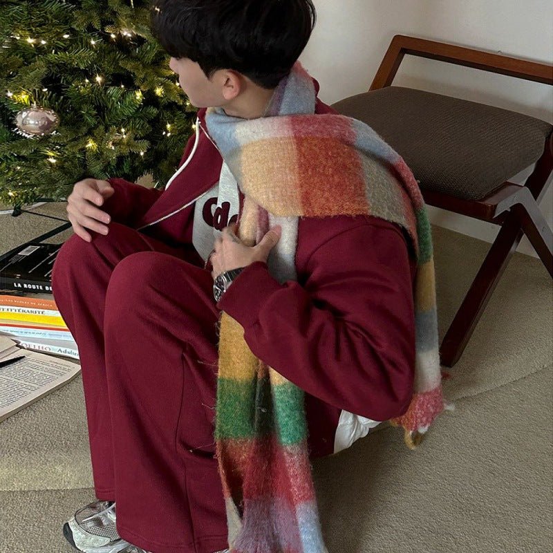 Color Matching High - grade Scarf For Men And Women Autumn And Winter Thick - Alpaca House