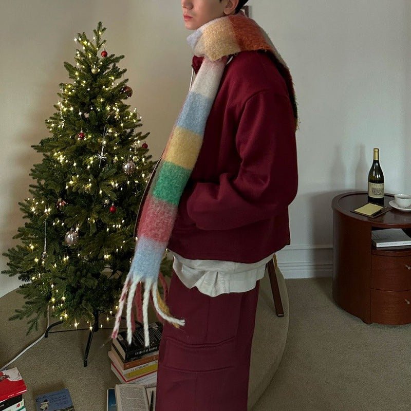 Color Matching High - grade Scarf For Men And Women Autumn And Winter Thick - Alpaca House