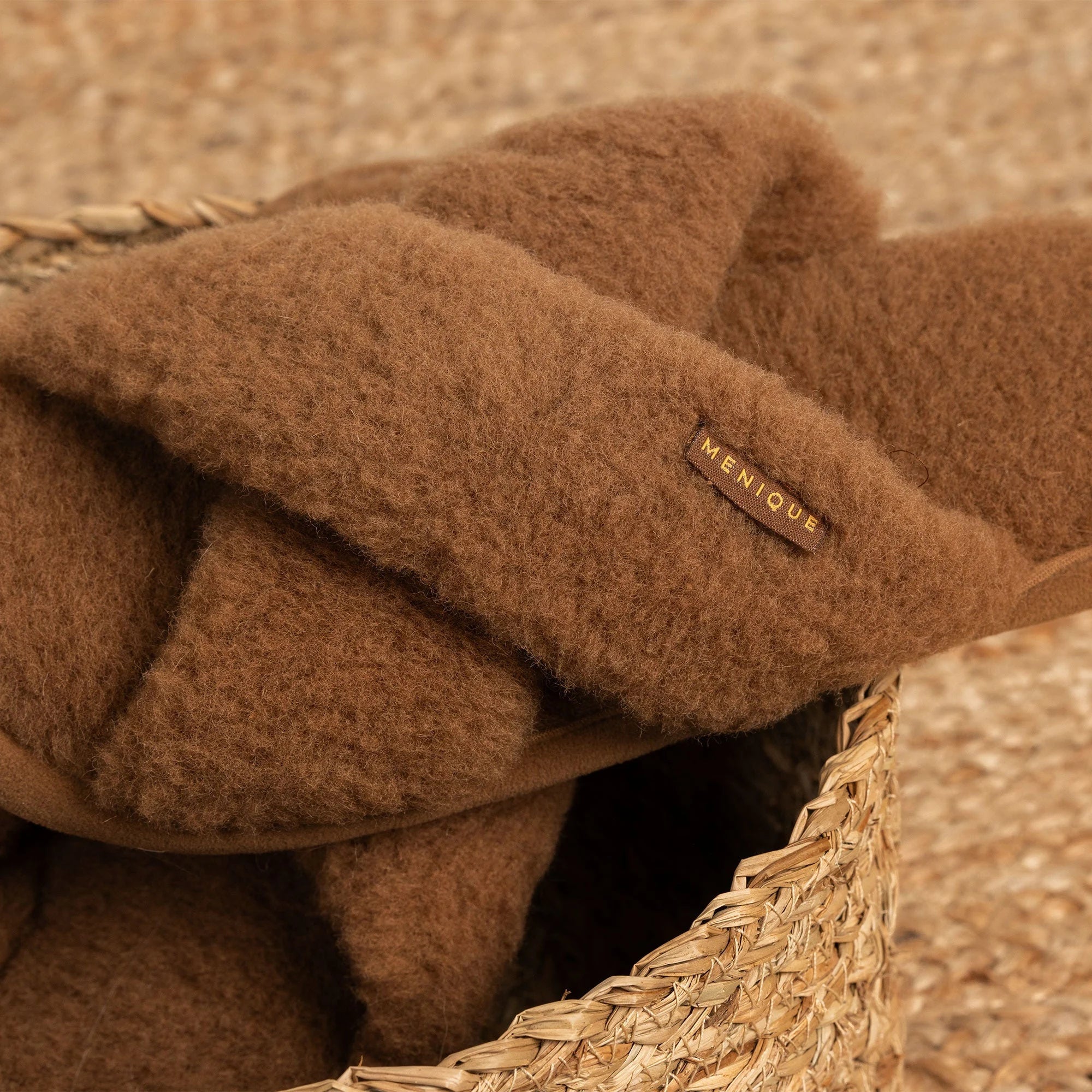 Merino Cross Slippers – Fluffy Camel