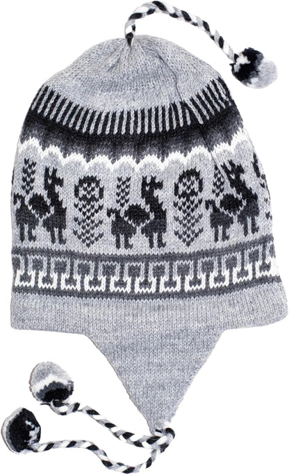 Alpaca Hat – Gray with Earflaps