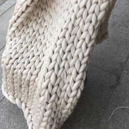 Merino Throw Blanket - Chunky Knit