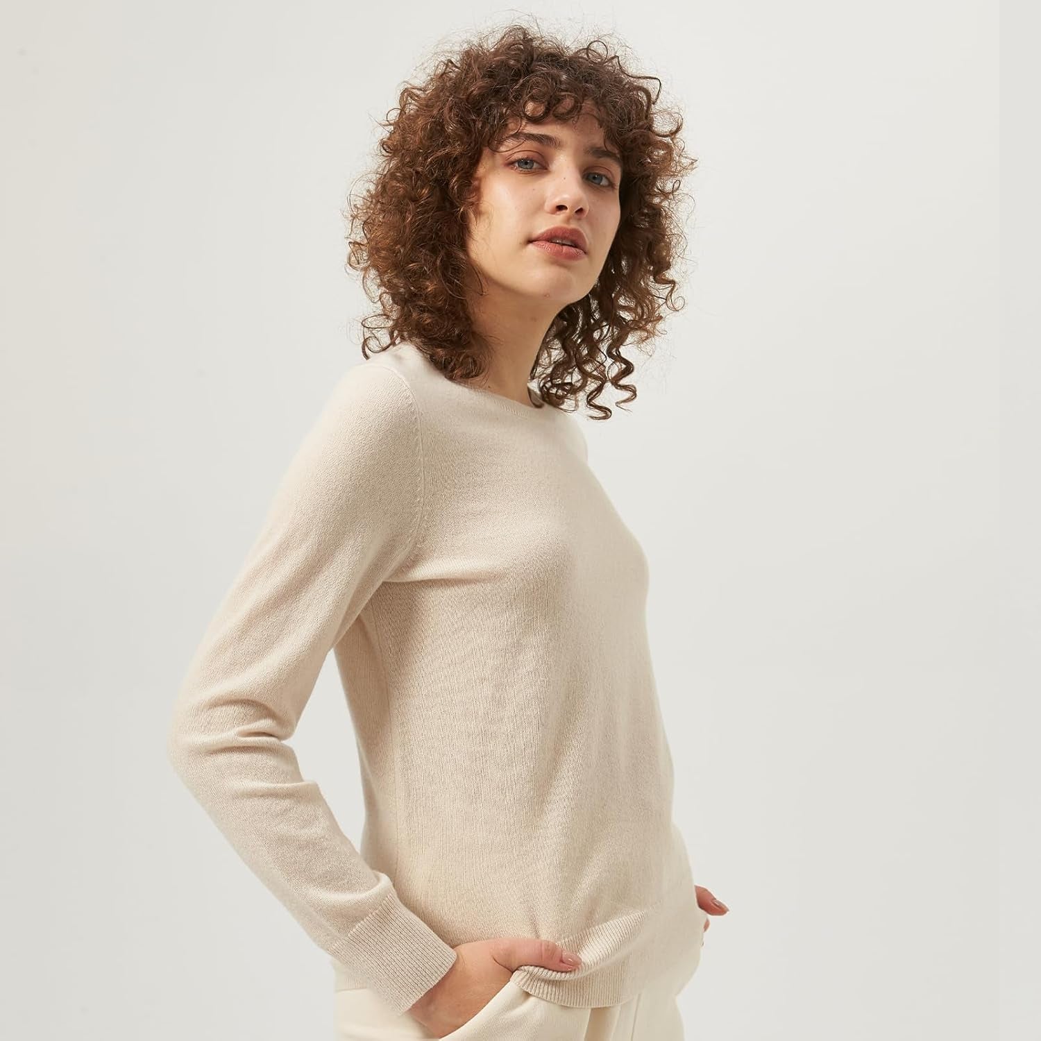 Cashmere Sweater – Cream White Classic