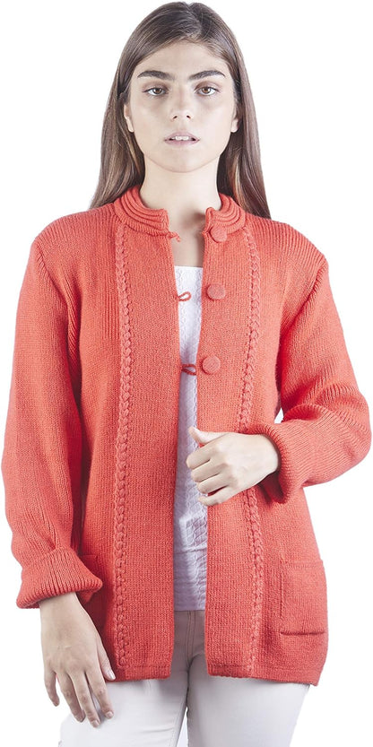 Alpaca Wool Sweater with Buttons – Soft & Foldable