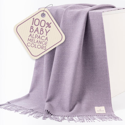 Alpaca Wool Throw Blanket – Herringbone Design