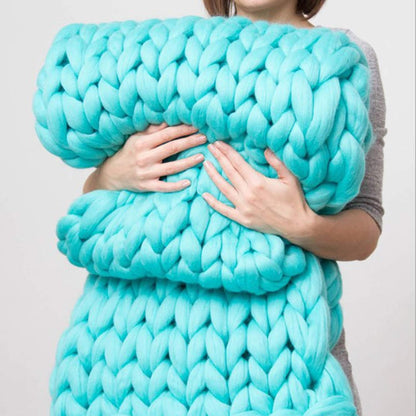 Merino Throw Blanket - Chunky Knit