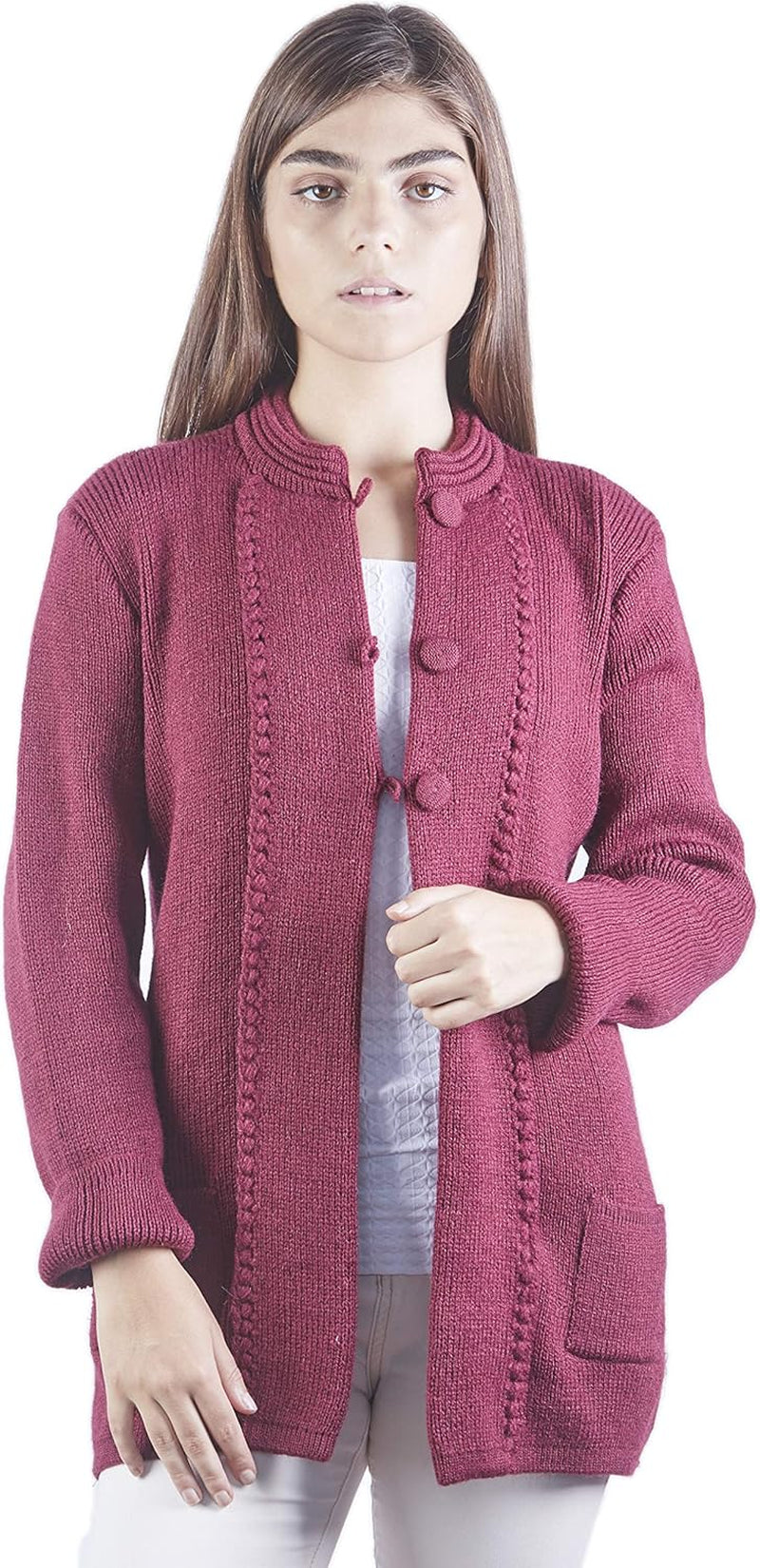 Alpaca Wool Sweater with Buttons – Soft & Foldable