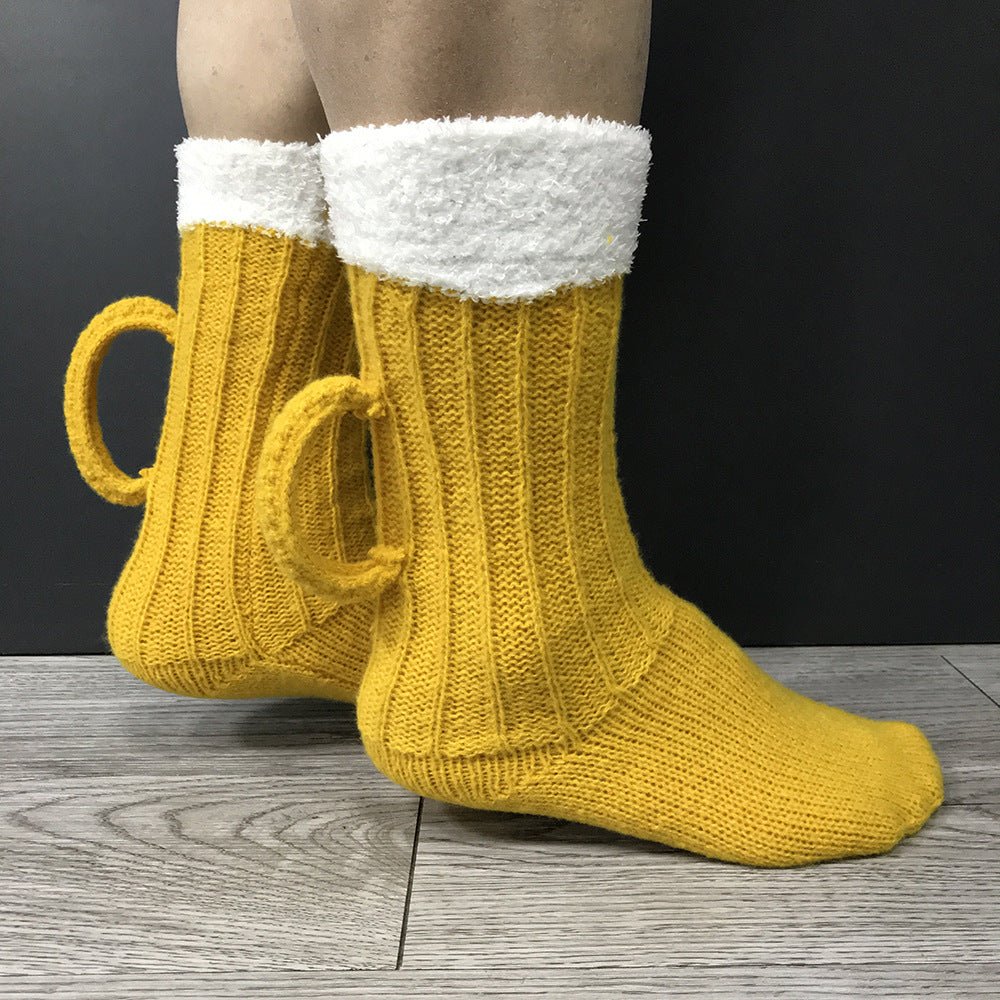 European And American Beer Socks Color Matching Home Floor Socks Thermal Middle Tube - Alpaca House