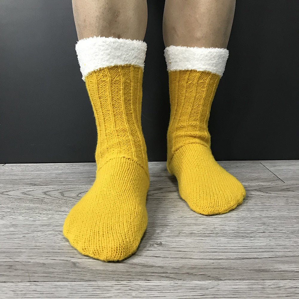 European And American Beer Socks Color Matching Home Floor Socks Thermal Middle Tube - Alpaca House