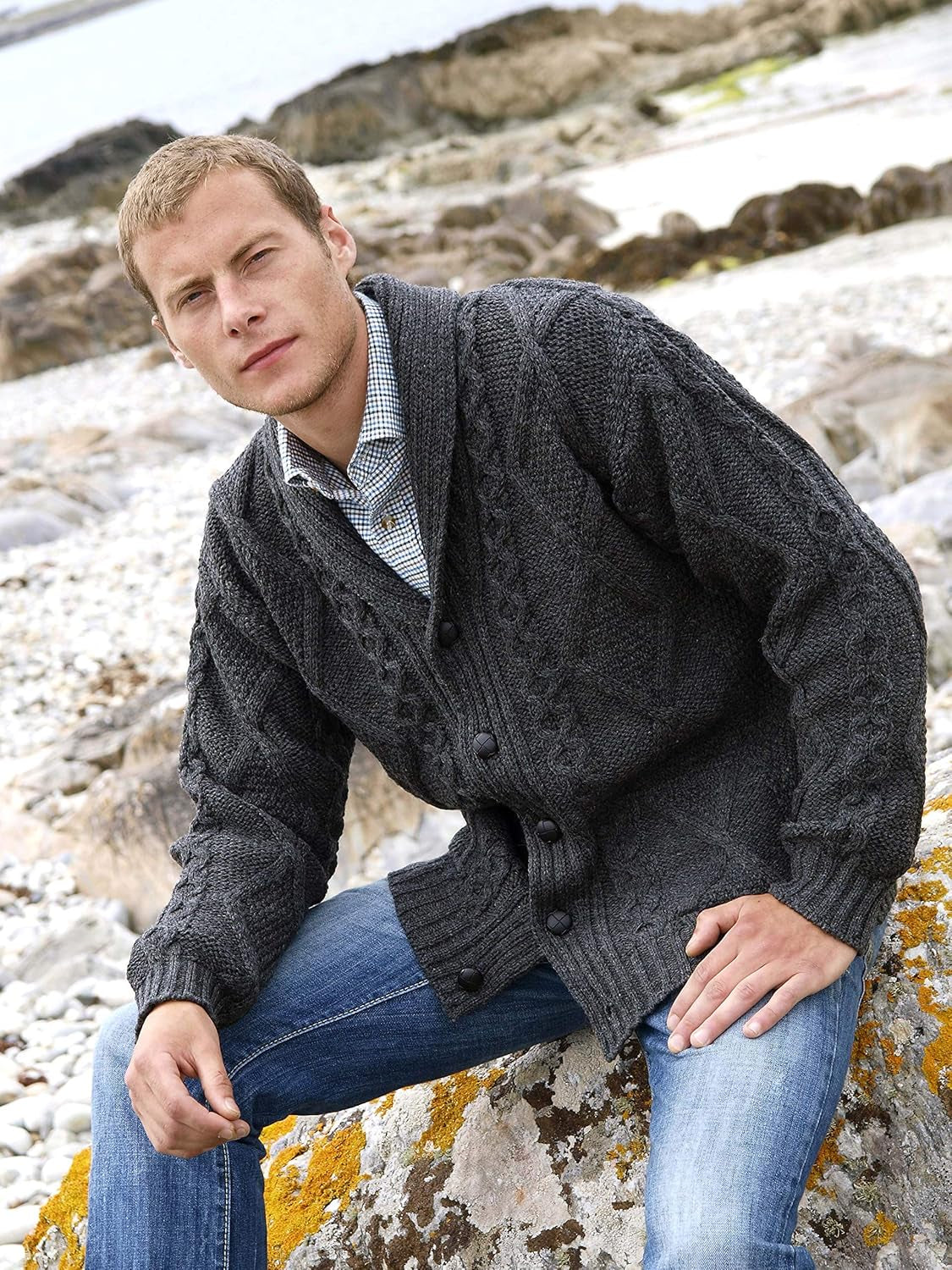 Merino Wool Sweater – Classic Cable Knit Comfort