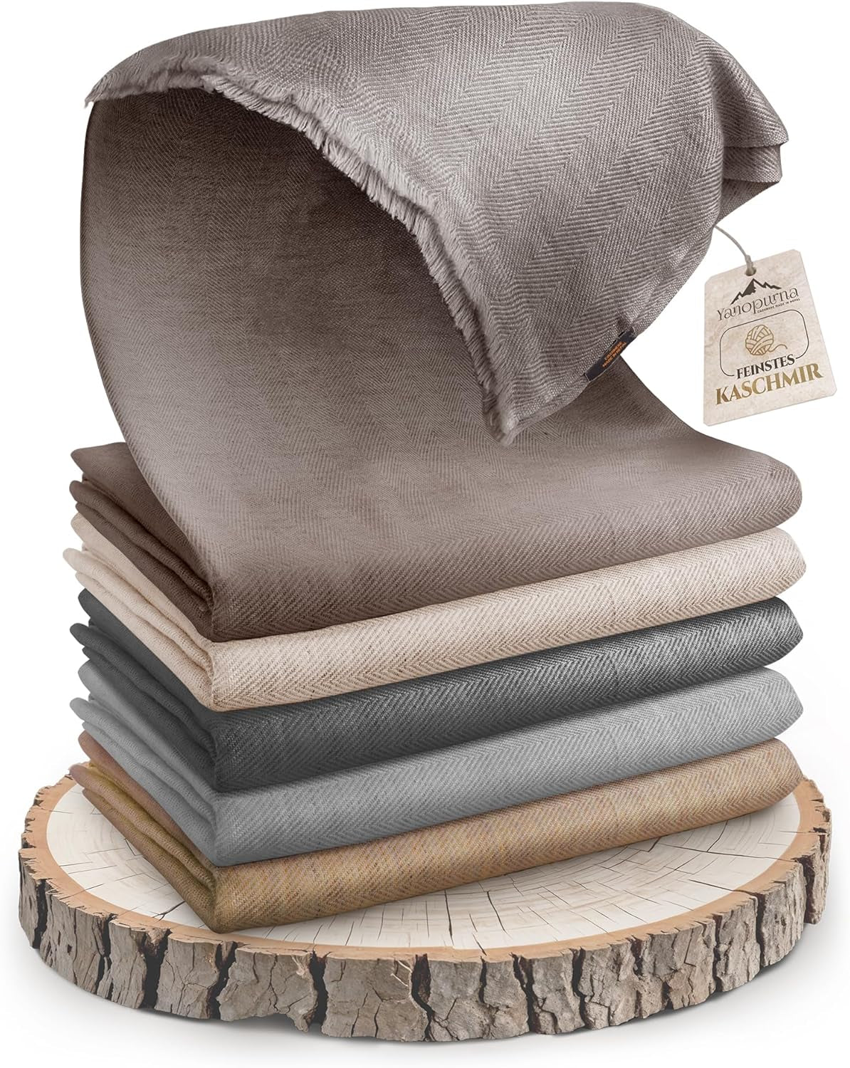 Cashmere Throw Blanket – Patterned Herringbone
