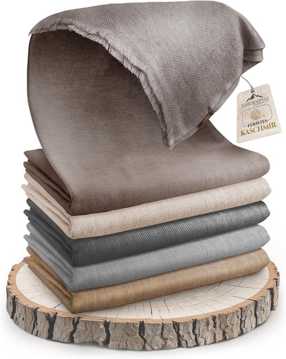Cashmere Throw Blanket – Patterned Herringbone