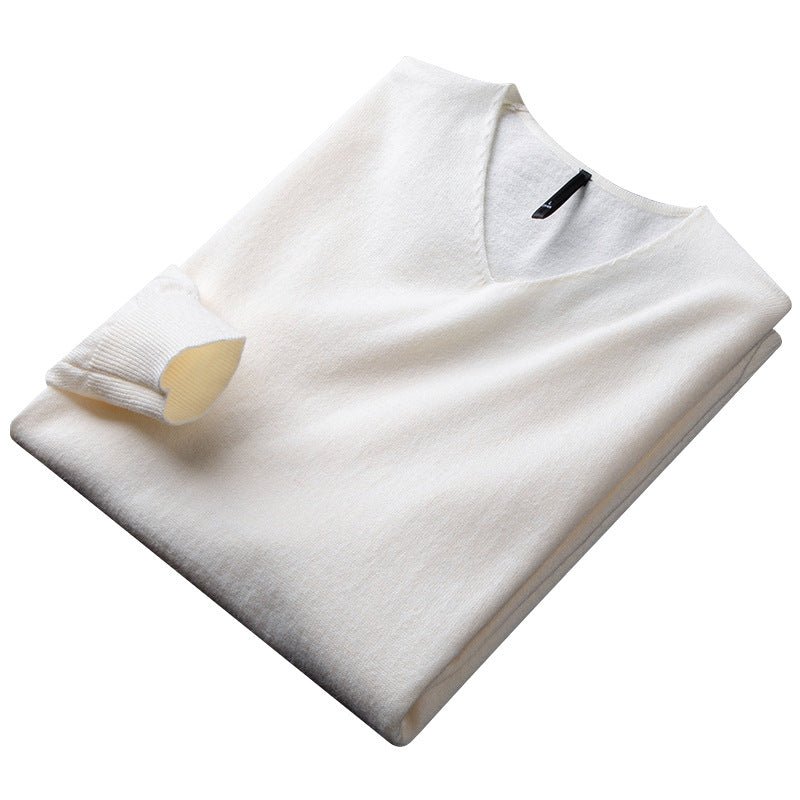 Fine Wool Thick Warm V - neck Sweater - Alpaca House