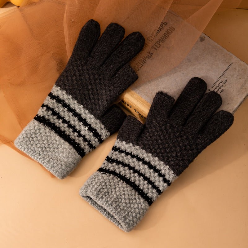 Fleece - lined Knitting Wool Cold - proof Gloves - Alpaca House