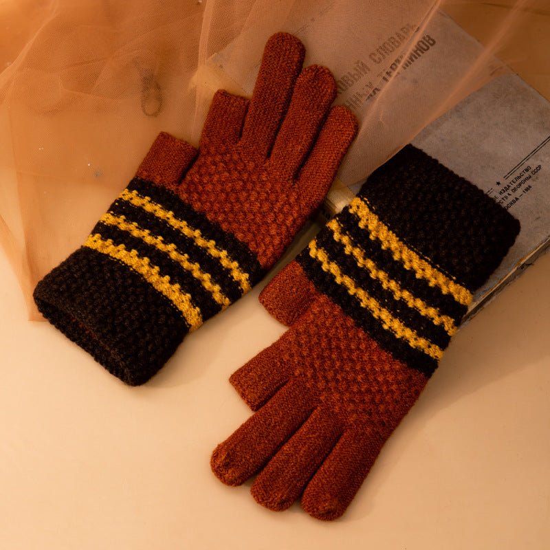 Fleece - lined Knitting Wool Cold - proof Gloves - Alpaca House