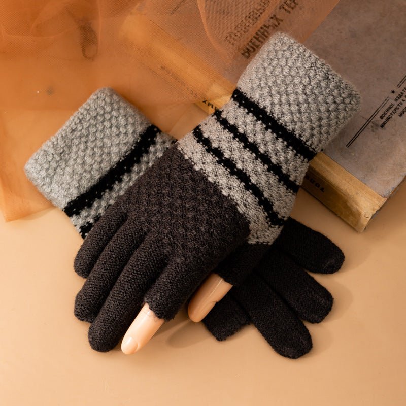 Fleece - lined Knitting Wool Cold - proof Gloves - Alpaca House