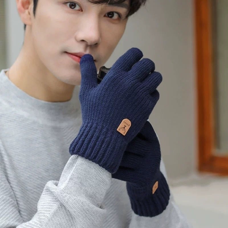 Fleece - lined Warm Wool Knitted Gloves - Alpaca House