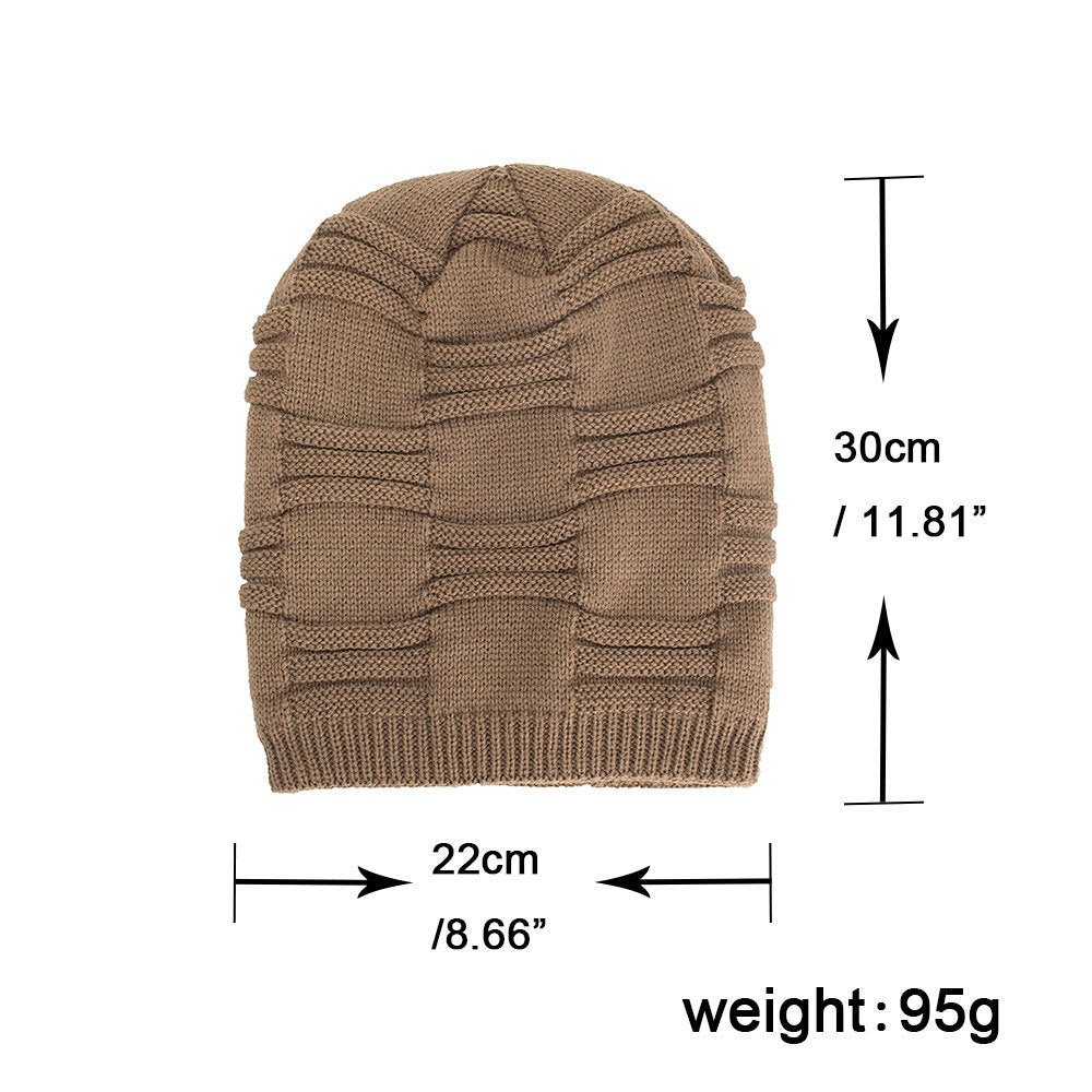 Fleece Three Stripes Knitted Beanie Hat - Alpaca House