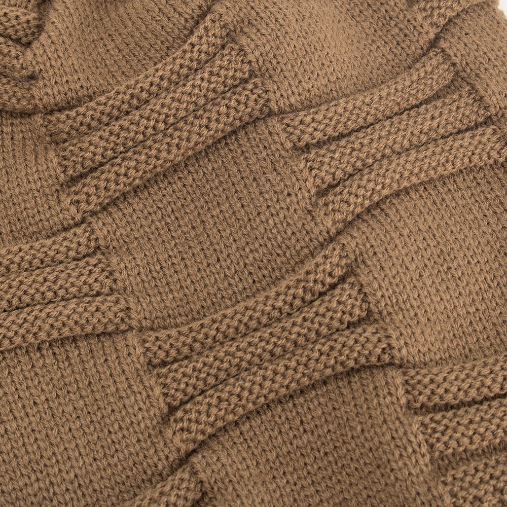 Fleece Three Stripes Knitted Beanie Hat - Alpaca House