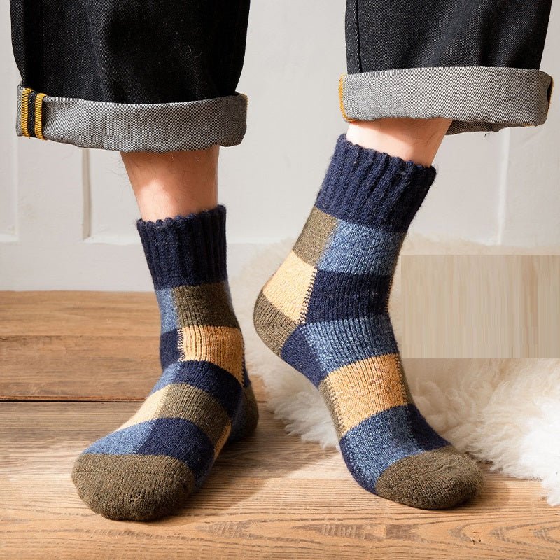 Heavy Wool Men's Medium Tube Autumn And Winter Towel Socks - Alpaca House