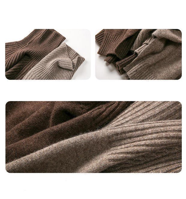 High Neck Half Body Wool Sweater - Alpaca House