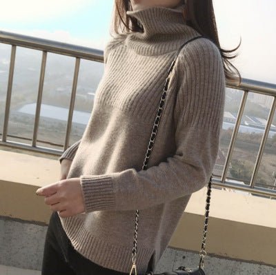 High Neck Half Body Wool Sweater - Alpaca House