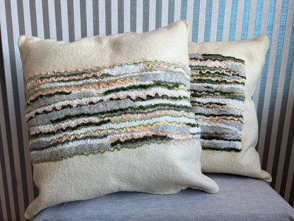 Merino Wool Pillow Cover – Textural Stripes