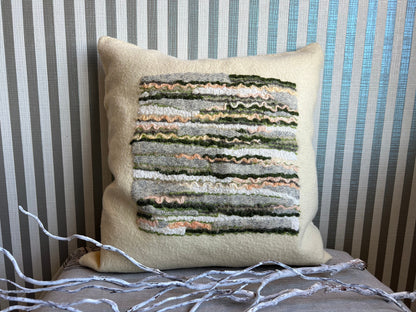 Merino Wool Pillow Cover – Textural Stripes