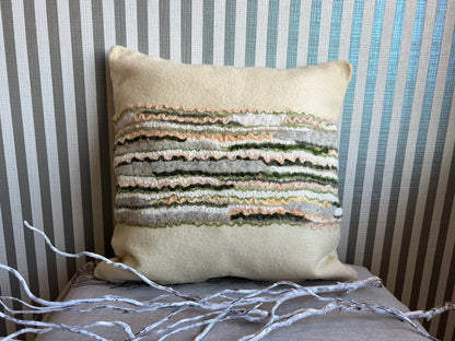 Merino Wool Pillow Cover – Textural Stripes